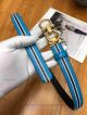 AAA Ferragamo Adjustable Belt For Women - Blue And Black Leather Gold Gancini Buckle (5)_th.jpg